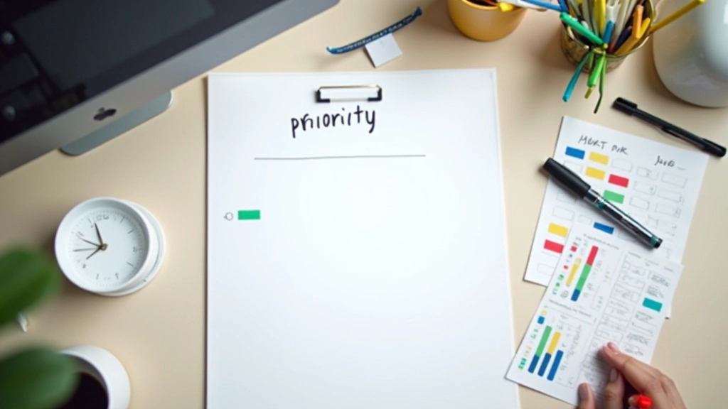 Organized workspace with priority list and management tools