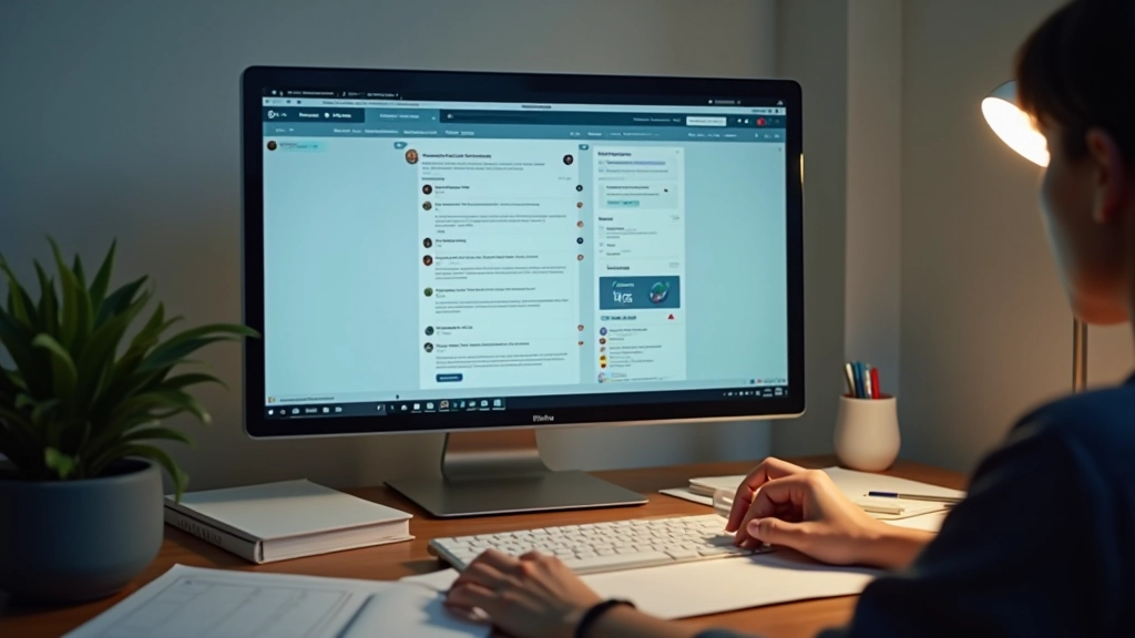Distracted workspace with multiple notifications and interruptions on screen