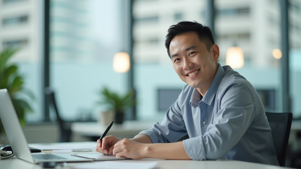 Person looking refreshed and energized after taking a break during work day